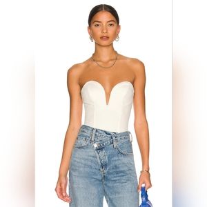 Womens Gianna Sweetheart Bodysuit in White ~ Size Small (NEW WITH TAGS)